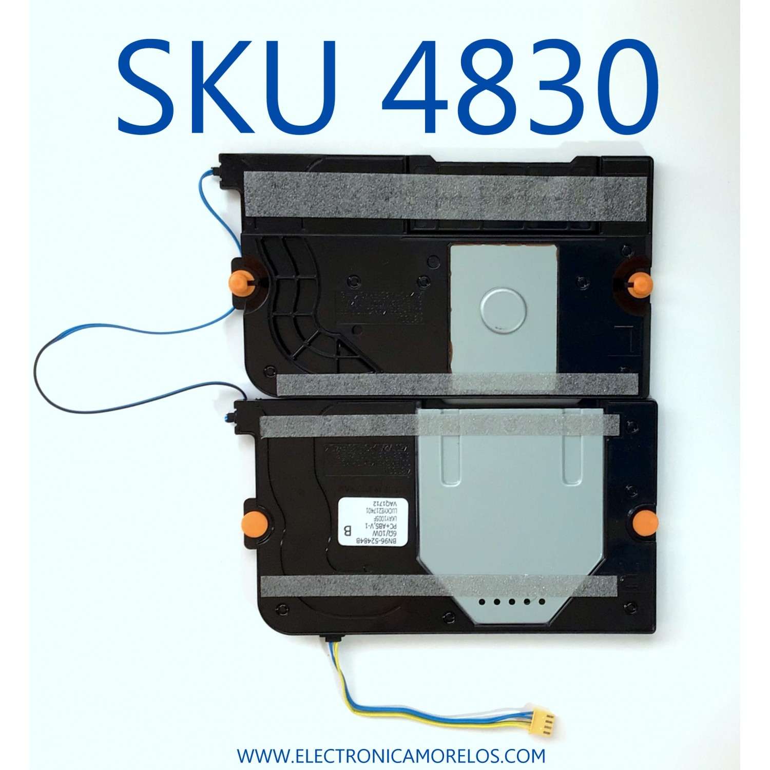 KIT DE BOCINAS (2 BOCINAS ) PARA TV SAMSUNG / NUMERO DE PARTE BN96-52484B / BN63-19310A001 / BN63-19309A001 / BN9652484B / MODELOS QN50Q60AAFXZA DA01 / QN50Q6DAAFXZA DA01 / UN55AU8000FXZA AA03 / UN50AU8000FXZA XP16